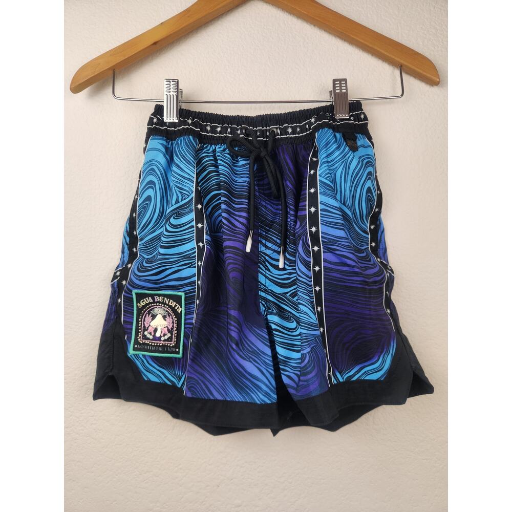 Agua Bendita Boys Luke Board Shorts in Blue Size 14 NWT